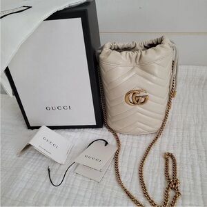 Gucci Beige Quilted Leather Crossbody Bag